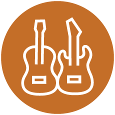 Acoustic and Electric guitars